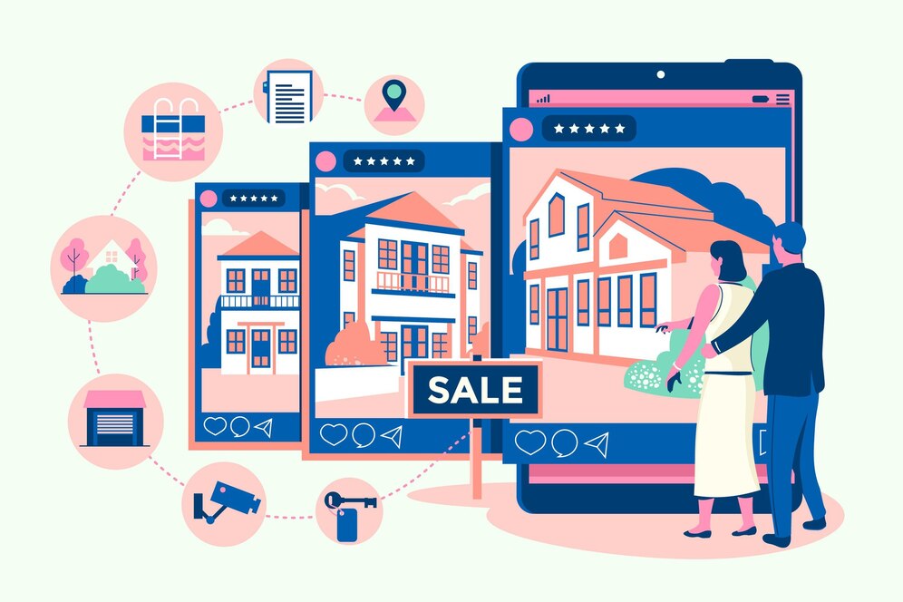 flat-design-real-estate-searching-with-gadgets_23-2148665503